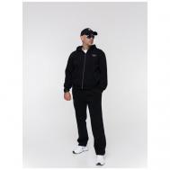 Костюм , олимпийка и брюки, прямой силуэт, капюшон, карманы, утепленный, размер 52, черный Pikate