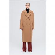 Пальто   демисезонное, шерсть, силуэт свободный, удлиненное, размер XXL, мультиколор Prav.da