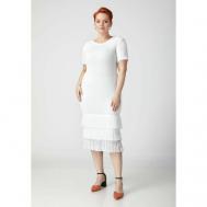 Платье , миди, размер 54, белый Vivawool