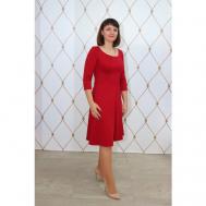 Платье ампир в классическом стиле, трапециевидный силуэт, миди, размер 42, красный LUCKY DAY