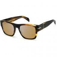Солнцезащитные очки , квадратные, оправа: пластик, для мужчин, коричневый David Beckham
