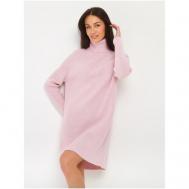 Платье-свитер , повседневное, свободный силуэт, миди, вязаное, размер 42-44, розовый Diana Delma
