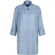 Рубашка  , повседневный стиль, прямой силуэт, длинный рукав, без карманов, однотонная, размер 44, голубой Sportalm