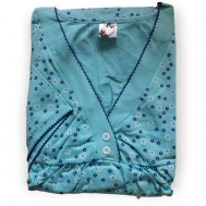 Сорочка  удлиненная, короткий рукав, трикотажная, размер 54-56, бирюзовый Sebo,Узбекистан