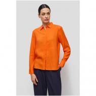 Блуза  , классический стиль, свободный силуэт, длинный рукав, манжеты, без карманов, однотонная, размер 46, оранжевый Baon
