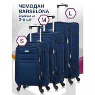 Комплект чемоданов  Barcelona, 3 шт., 112 л, размер S/M/L, синий L'Case