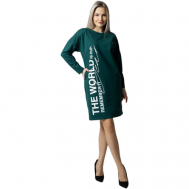 Платье , повседневное, оверсайз, до колена, размер 54, зеленый Elena Tex