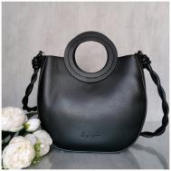 Сумка  тоут  женская сумка тоут классическая, внутренний карман, регулируемый ремень, черный Без бренда
