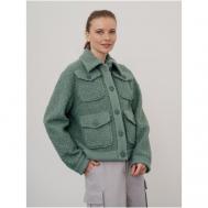 куртка  , демисезон/лето, силуэт свободный, карманы, для беременных, размер S(42-44), зеленый Модный дом Виктории Тишиной