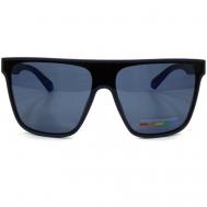 Солнцезащитные очки , квадратные, оправа: пластик, ударопрочные, поляризационные, с защитой от УФ, синий Polaroid