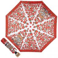 Зонт , автомат, 2 сложения, купол 98 см., 8 спиц, система «антиветер», для женщин, красный, белый Moschino