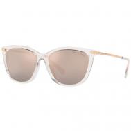 Солнцезащитные очки , кошачий глаз, оправа: пластик, зеркальные, для женщин, бесцветный Michael Kors