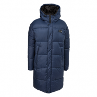 куртка , демисезон/зима, силуэт прямой, капюшон, карманы, стеганая, несъемный капюшон, размер XXL, синий Q/S by s.Oliver