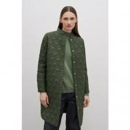 Пальто   демисезонное, силуэт прямой, средней длины, размер XL, зеленый Finn Flare