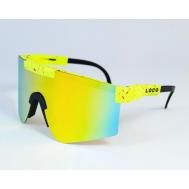 Солнцезащитные очки , монолинза, спортивные, поляризационные, устойчивые к появлению царапин, желтый OUTWIND