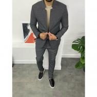 Костюм , пиджак и брюки, классический стиль, полуприлегающий силуэт, размер 56, серый Melskos