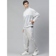 Костюм , олимпийка и брюки, силуэт свободный, карманы, размер XL, белый, серый Reebok