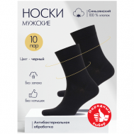 Мужские носки , 10 пар, классические, антибактериальные свойства, размер 40-42, черный Носки и сорочка