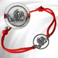 Браслет женский православный красная нить на руку "Ангел" серебряное украшение с фианитом ручной работы Безразмерные VITACREDO