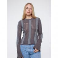 Пуловер , длинный рукав, трикотаж, размер 42, серый Manera Odevatca