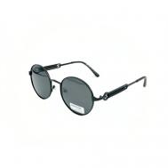 Солнцезащитные очки , круглые, оправа: металл, поляризационные, черный Fedrov