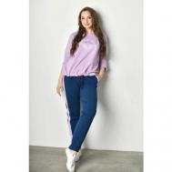 Костюм , футболка и брюки, повседневный стиль, полуприлегающий силуэт, карманы, манжеты, размер 58, фиолетовый Оптима Трикотаж