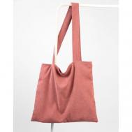 Сумка  шоппер  повседневная, текстиль, вмещает А4, внутренний карман, розовый REQUIRE