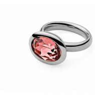Кольцо , размер 18, розовый, серебряный Qudo
