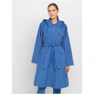 Куртка  , демисезон/лето, удлиненная, силуэт свободный, карманы, капюшон, пояс/ремень, размер XL, синий Gerry Weber