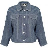 Джинсовая куртка  , средней длины, силуэт свободный, размер 44, синий Hache