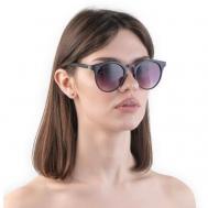 Солнцезащитные очки , круглые, оправа: пластик, с защитой от УФ, градиентные, для женщин, черный Pr-Market