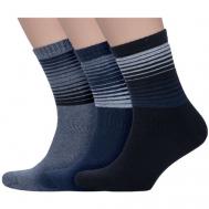 Мужские носки , 3 пары, махровые, размер 39-44, мультиколор Hobby Line