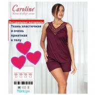 Комплект , шорты, размер 56, бордовый Caroline