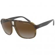 Солнцезащитные очки , прямоугольные, оправа: пластик, поляризационные, градиентные, коричневый Armani Exchange
