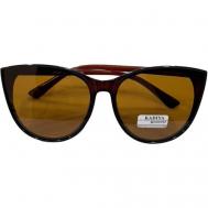 Солнцезащитные очки , бабочка, оправа: пластик, с защитой от УФ, для женщин, коричневый Китай