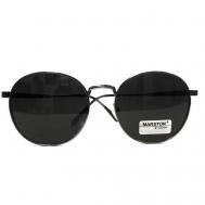 Солнцезащитные очки , круглые, оправа: металл, с защитой от УФ, поляризационные, черный Marston Book Services