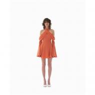 Платье , вечернее, полуприлегающее, мини, размер S, оранжевый Sorelle