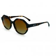 Солнцезащитные очки , круглые, с защитой от УФ, поляризационные, для женщин, коричневый Uspa