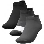Носки , 3 пары, размер 39/42, черный, серый, белый 4F