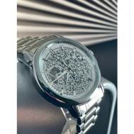 Наручные часы  скелетоны с металлическим ремешком ручной работы в подарочной упаковке, серебряный Katy Geht