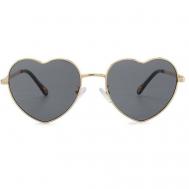 Солнцезащитные очки , круглые, оправа: металл, с защитой от УФ, для женщин, золотой LeKiKO