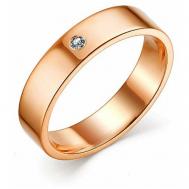 Кольцо обручальное АЙМИЛА, красное золото, 585 проба, бриллиант, размер 21.5, бесцветный Аймила
