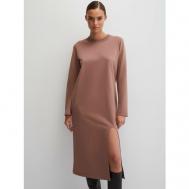 Платье-водолазка , прямой силуэт, миди, размер XXL, коричневый Vittoria Vicci