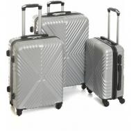 Комплект чемоданов , размер S/M/L, серебряный Feybaul