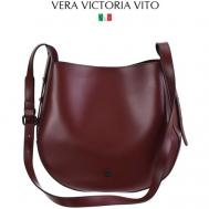 Сумка  кросс-боди  повседневная, регулируемый ремень, бордовый Vera Victoria Vito