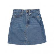 Юбка  джинсовая, мини, карманы, размер 8, синий H&M