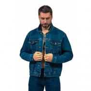 Джинсовая куртка , демисезон/лето, силуэт свободный, карманы, размер L, синий Montana