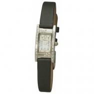 Наручные часы  женские, кварцевые, корпус серебро, 925 проба, фианитсеребряный Platinor
