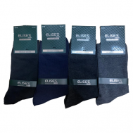 Мужские носки , 4 пары, размер 41-47, серый, синий ELISE'S Secret