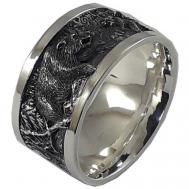 Кольцо , серебро, 925 проба, чернение, оксидирование, гравировка, размер 18 Tutushkin Jeweler